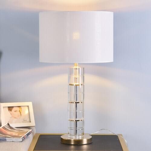 TUDA Free Shipping K9 Crystal Table Lamps For Living Room Bedroom Bedside Lamp EU Plug Night Lamp Indoor Lighting