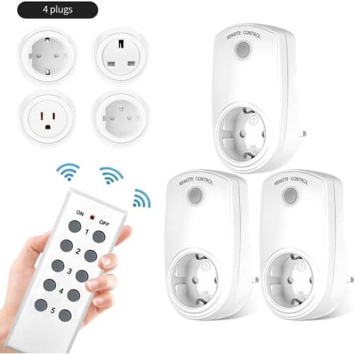 Wireless Remote Control Smart Socket EU UK US French Plug Wall 433mhz Programmable Electrical Outlet Switch 230v iinduction LED