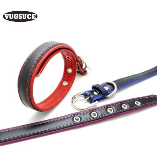 VUGSUCE PU Leather Dog Collar Adjustable Necklace Soft Padded Pet Collar for Chihuahua Small Medium Dogs Cats Pet Dog Products