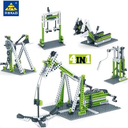 4 In 1 Technical Building Blocks KAZI Technology Mechanical Engineering Gear DIY Brick Education Series Compatible All Brands