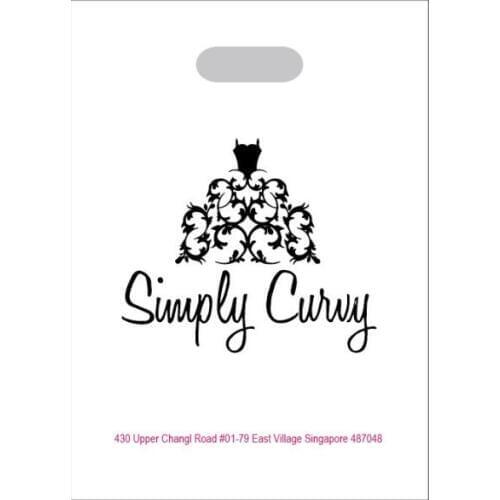 W35*H45cm (13.8' *17.7') custom logo free printed plastic packing bags/handle cloting bags with logo/logo custom shopping bags