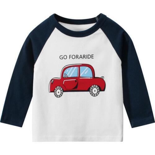 2-9T Kid Boy T Shirt Autumn Basic Top Car Cartoon tshirt Cute Sweet Cotton Tee Long Sleeve Toddler Infant Clothing Outfit