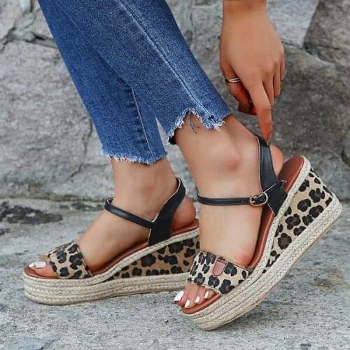 35~43 Women Wedge Sandals Female Platform Bohemia High Heel Sandals Fashion Ankle Strap Open Toe Ladies Shoes Zapatos De Mujer