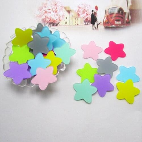 30pcs Acrylic Star Flatback Cabochon DIY Scrapbooking Decorative Craft Making 31mm