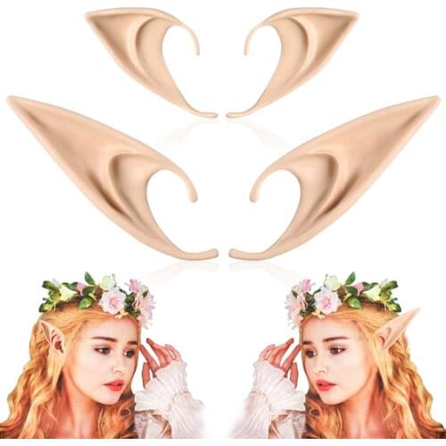 1 Pair Halloween Party Elven Elf Ears Pointed Anime Fairy Cosplay Costumes Vampire Soft Christmas Party Mask