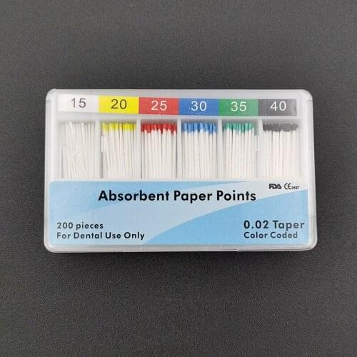 10boxes/2000pcs Dental Absorbent Paper Points CE Aprroval 0.02 Taper GP 15-40# Paper Points Root Canal Dental Material