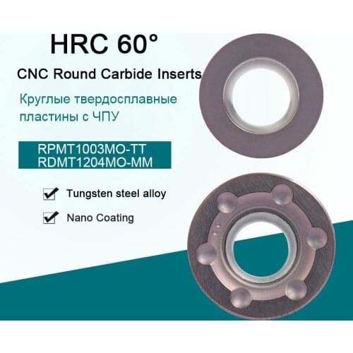 10Pcs Round Carbide Inserts RPMT1003MO-TT RDMT1204MO-MM Milling Tool Holder Face Milling Cutter for EMR 5R/EMR 6R Milling Cutter