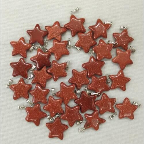 2017 Fashion good quality gold sand stone five-pointed star charm pendants for jewelry making 50pcs/lot Wholesale free shipping