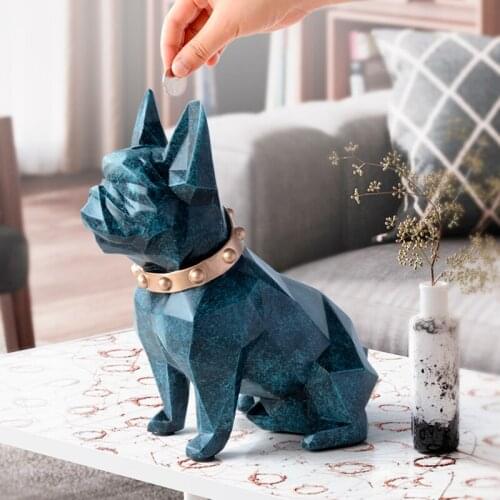 3D bulldog coin bank box piggy bank figurine home decorations coin storage box holder toy child gift money box dog for kids
