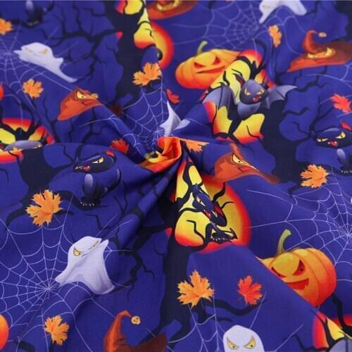 6 Pieces Halloween Style Cotton Fabrics DIY Handmade Craft Quilting Sewing