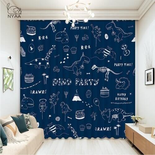 Abstract Dinosaurs Curtains For House Girl Bedroom Kitchen Curtains Gate And Window Home Decor Curtain For A Boy Micro Shading