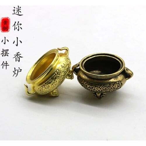 ZOCDOU 1 Piece Antique Mini Incense Burner Small Statue Little Figurine Crafts Figure Ornament Miniatures