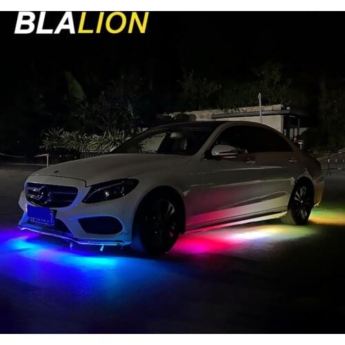 Car LED Chassis Lights Underglow Light Kit Underbody Lighting RGB Strip LED Atmosphere Light Sound Control APP Car 12V Neon Lamp