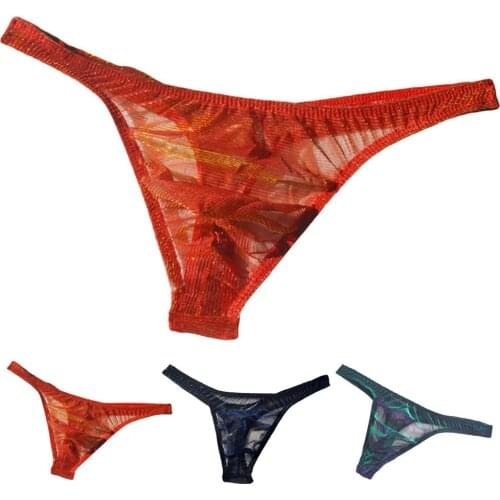 Seamless Men Underwear Briefs Shorts Pouch Lingerie Underpants Bottoms Pants Transparent Low Rise Panties Briefs Sexy Lingerie