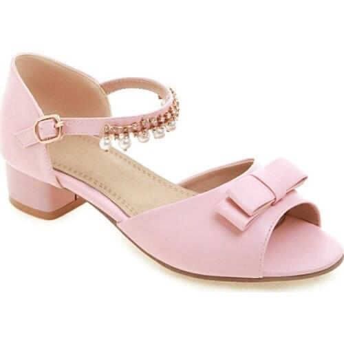 Big Size 9 10 11 12 high heels sandals women shoes woman summer ladies A hollow bow in a fish beak