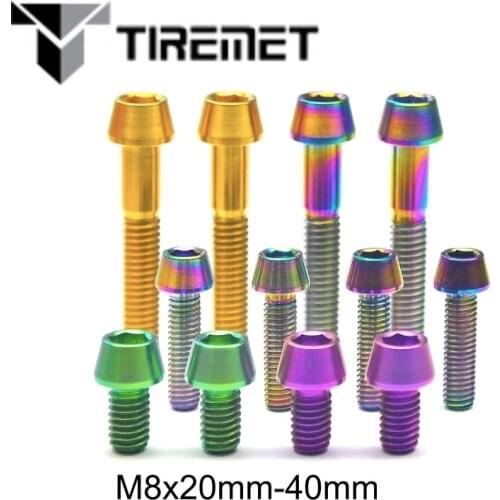 Tiremet M8x 20 25 30 35 40 mm Tapper Hex Head Titanium Bolts Screw Fit Mountain BMX Road Bike