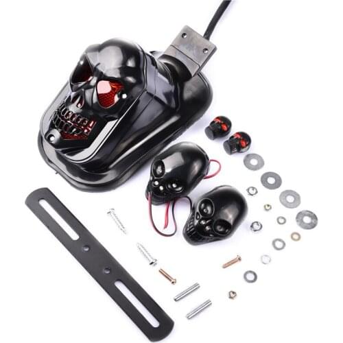 Motorcycle And Electromobile Accessories JOKER Model Modified Skull Shape Taillight Ghost Head LED Brake Taillight 2021 New