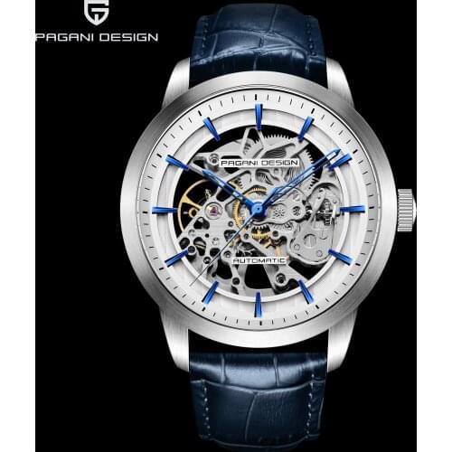 2020 New Fashion Mens Watch Skeleton Hollow Leather Mens Wristwatch Top Brand Luxury Sports Mechanical Watch Relogio Masculino