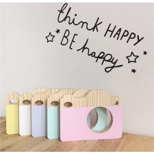 Nordic Style Wooden Camera Kids Room Decorations Creative Decor Bedroom Mural Christmas Wood Crafts Christmas/Birthday Gifts
