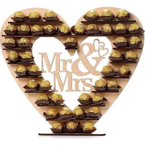 Wooden Heart-shaped Chocolate Heart Tree Ferrero Rocher Chocolate Stand Wedding Display Stand Centrepiece Candy Decor