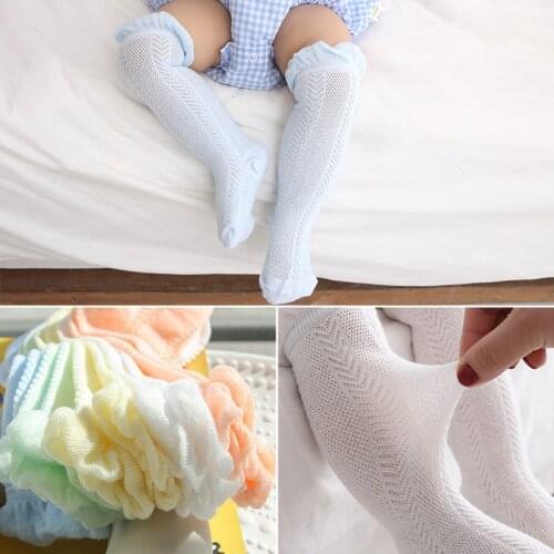 Toddler Baby Cotton Mesh Breathable Socks Baby Girl Socks Newborn Infant knee high Baby Girls Socks 0-4Y