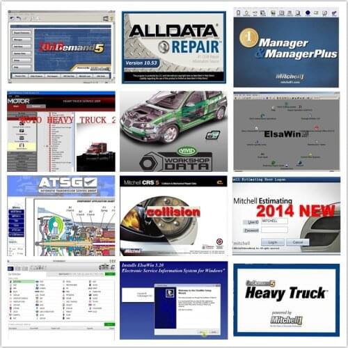 Auto repair diagnostic software Alldata V10.53 OD5 all data mi..ll on d..d 2015 atsg elsawin heavt truck autodata 1tb hdd usb3.0