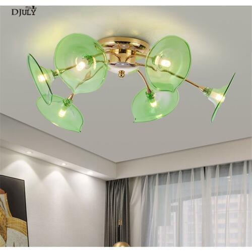 Postmodern designer colored glass horn chandelier lighting for living room bar luster suspension luxury hanging lamp fixtures