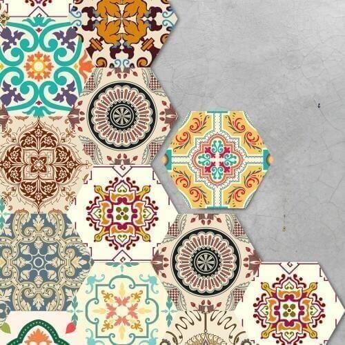 Funlife 20*23cmx10pcs Floor Sticker European Style Self Adhesive Tile Art Wall Decals Removable Art Floor Sticker Waterproof