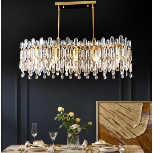 K9 Crystal Chandelier Modern Living Room Lights Simple Deluxe Dining Room Island Decorative Lights