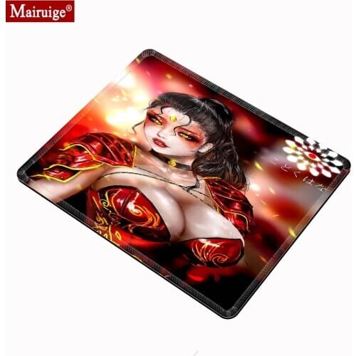 Sexy Girl with Big Breasts Gaming Mousepad 20x18cm Black and Red Mouse Pad Small Gamer Desk Mat Custom PC for Laptop Table Pads