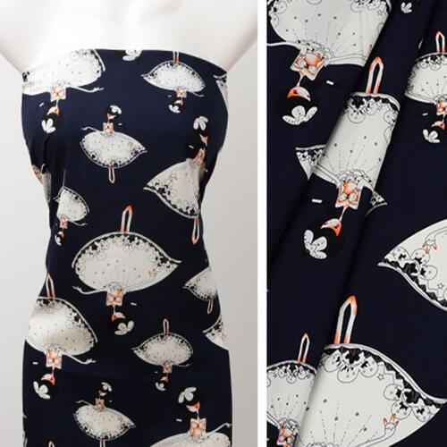 100x140cm Graceful Dancing Girls Printed Fabric Rayon Fabric Viscose Soft Smooth Fabric For Shirt Baby Cloth Dress pajamas