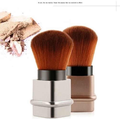 Blush Makeup Brush Square Retractable High Gloss Repair Brush Makeup Soft Nylon Plastic Handle Beauty Tool