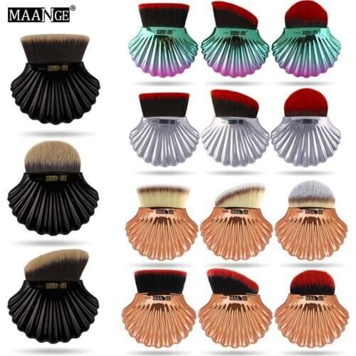 1Pcs MAANGE Pro 2 In 1 Makeup Brush For Loose Powder Fluid Foundation Contour Beauty Cosmetic Make Up Brushes Tool Travel Kit