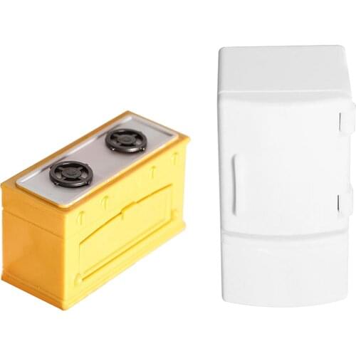 1:12 Scale Doll House Fridge Refrigerator & Stove Burner Kitchen Furniture
