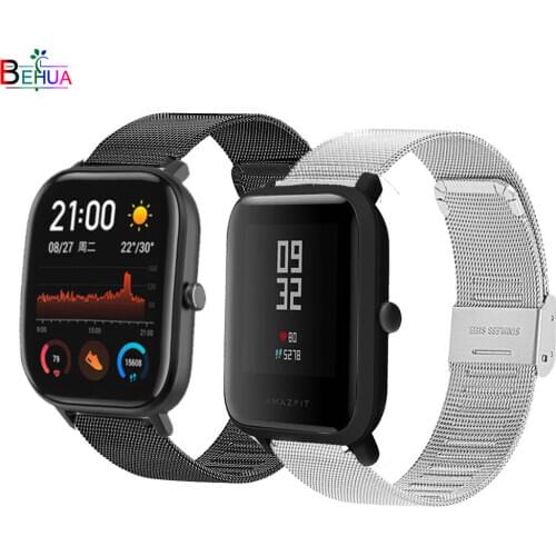 Milanese Stainless steel watchstrap for Huami Amazfit GTS watchband wristband Bracelet for Huami Amazfit BIP youth / BIP lite