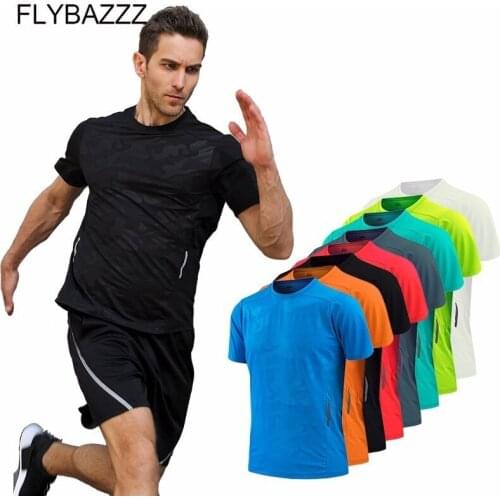 Mens Compression Sports Fitness T-Shirts Shorts Sleeves Running T Shirts Gym Workout Training Soccer Tees Men Shirt tight 3XXL