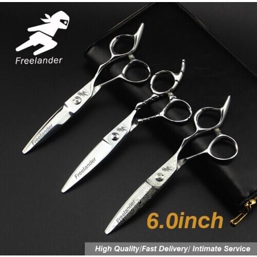 6 inch Professional hair Barber scissors set straight scissors and curved pieces hair care & styling