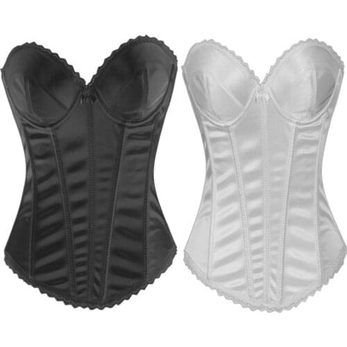 New Women wedding dress Corset top Sexy corselet overbust Corsets And Bustiers Plus Size Fashion Lace Bridal white Corset