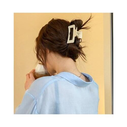 New Korean Summer Candy Color Big Hair Clips Chic Acrylic Hair Claws Rectangle Hair Clip for Women Sweet Accessories