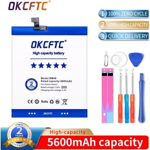 Original Phone Battery for Mi Note2 Battery Xiaomi Mi Note 2 BM48 Batteries 5600mAh Bateria for Xiaomi Note2 + Gift Tools