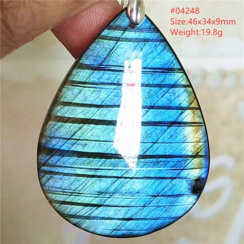 Genuine Natural Labradorite Green Blue Light Women Men Pendant 48x40x9mm Labradorite Necklace Jewelry Fashion stone AAAAA