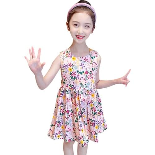 Dresses For Girls Floral Pattern Girl Party Dress 2021 Dress For Children Summer Girls Clothes 6 8 10 12 14