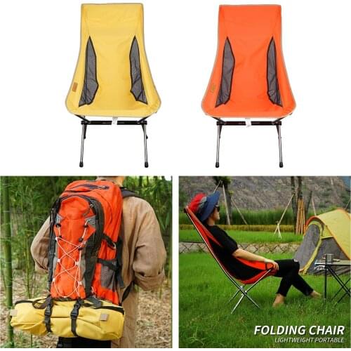 Outdoor portable folding chair camping ultra light aluminum alloy moon chair camping fishing recreational beach chair