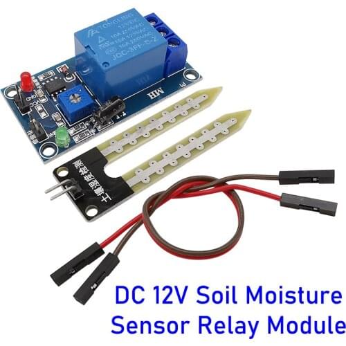 2Set DC 12V Soil Moisture Sensor Relay Control Modules Automatic Watering of The Humidity Sensor Start Switch Module for Arduino