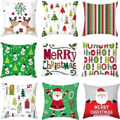 45*45cm Christmas Throw Pillowcase Cushion Cover Decorative Sofa Pillow Cover Case Seat Car Home Christmas Decor
