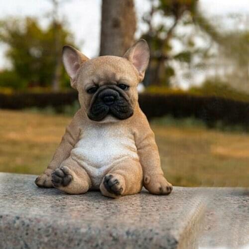Sleepy French Bulldog Puppy Statue Resin Lawn Sculpture Super Cute Garden Yard Decor jlrr