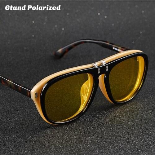 Gtand 2021 Fashion Stylish Flip Up SteamPunk Style Polarized Sunglasses Clamshell Double Layer Brand Design Sun Glasses GT109