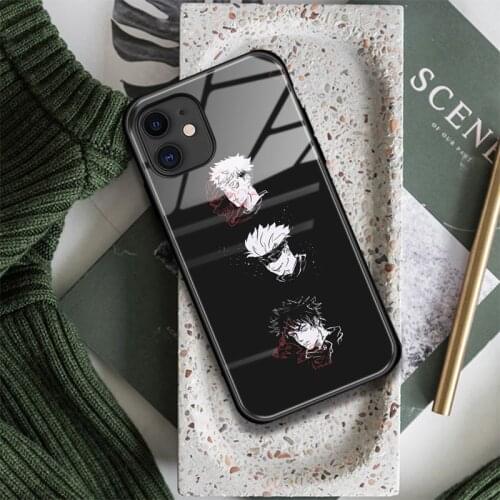 Yuji Itadori Megumi Fushiguro Satoru Gojo Glass Phone Case FOR iPhone SE 6s 7 8 Plus X XR XS 11 12 Mini Pro Max Cover Shell