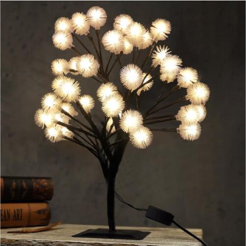 15in LED Cherry Tree Night Lights Luminarias Table Lamps Fairy Optical Fiber Christmas Party Indoor Home Decor Holiday Lighting