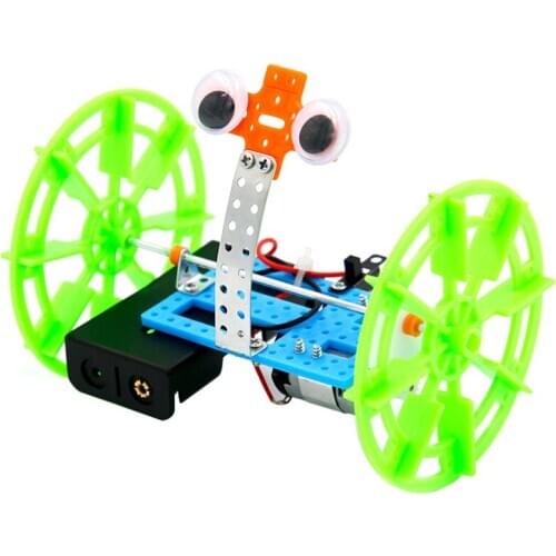 Technological small-scale invention of childrens DIY manual scientific experiment toy two-wheel balancing car robot